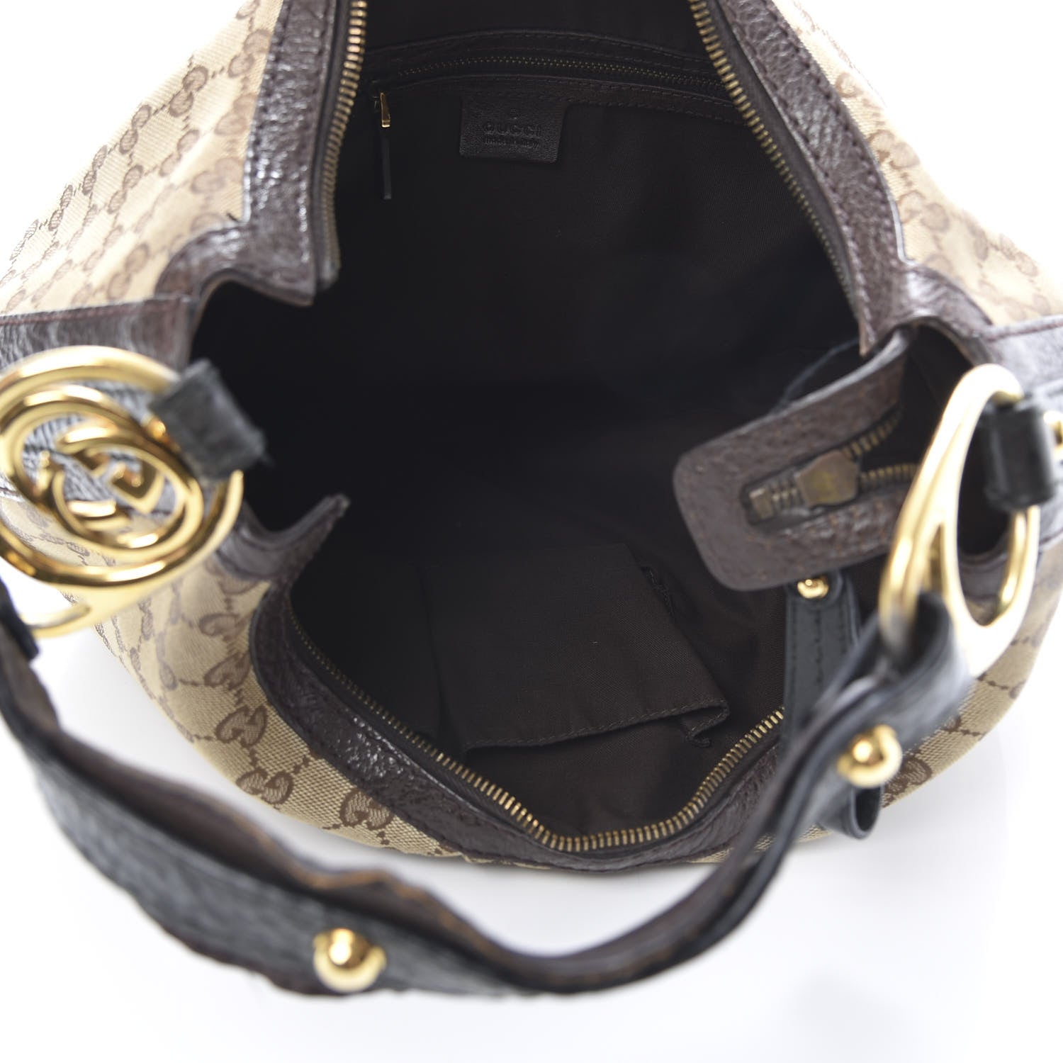 Gucci Monogram Medium Interlocking Hobo Dark Brown 5 of 18