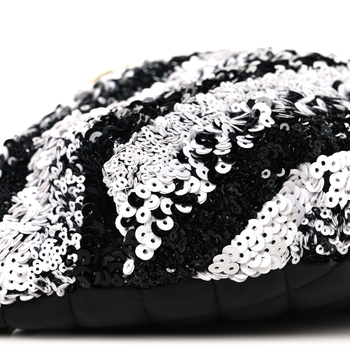 Sequin Coco Cuba Waist Bag Fanny Pack Black White