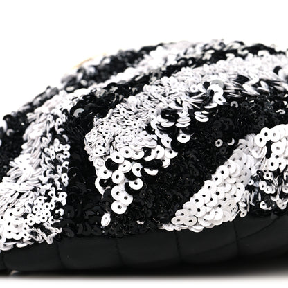 Chanel Sequin Coco Cuba Waist Bag Fanny Pack Black White 10 of 12