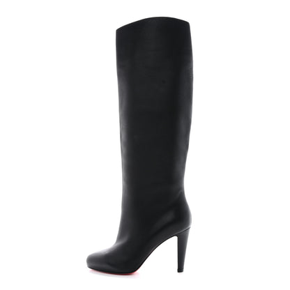 Christian Louboutin Shiny Calfskin Alta Gant 85 Tall Boots 38 Black 1 of 7