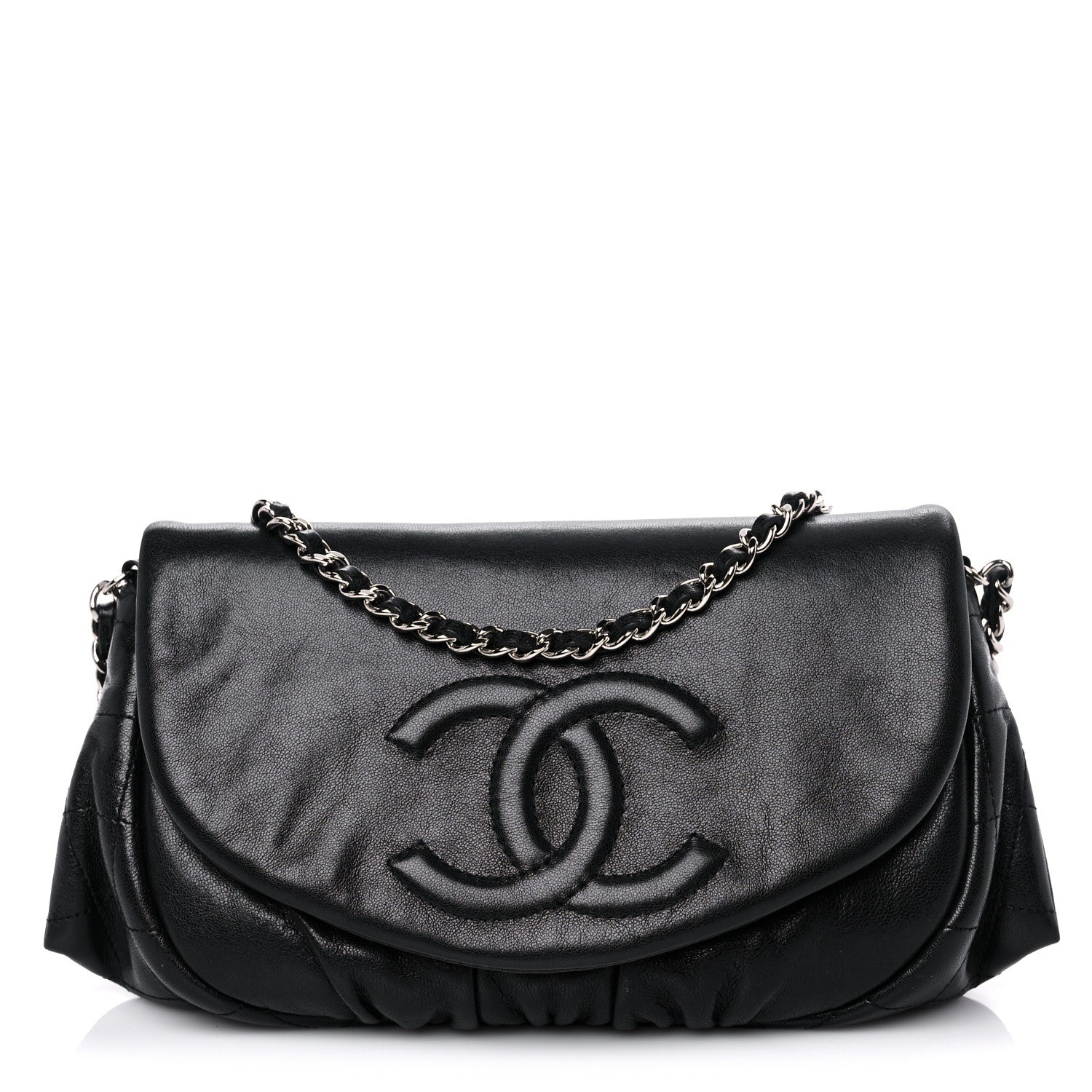 Chanel Caviar Half Moon Wallet On Chain WOC Black 1 of 16