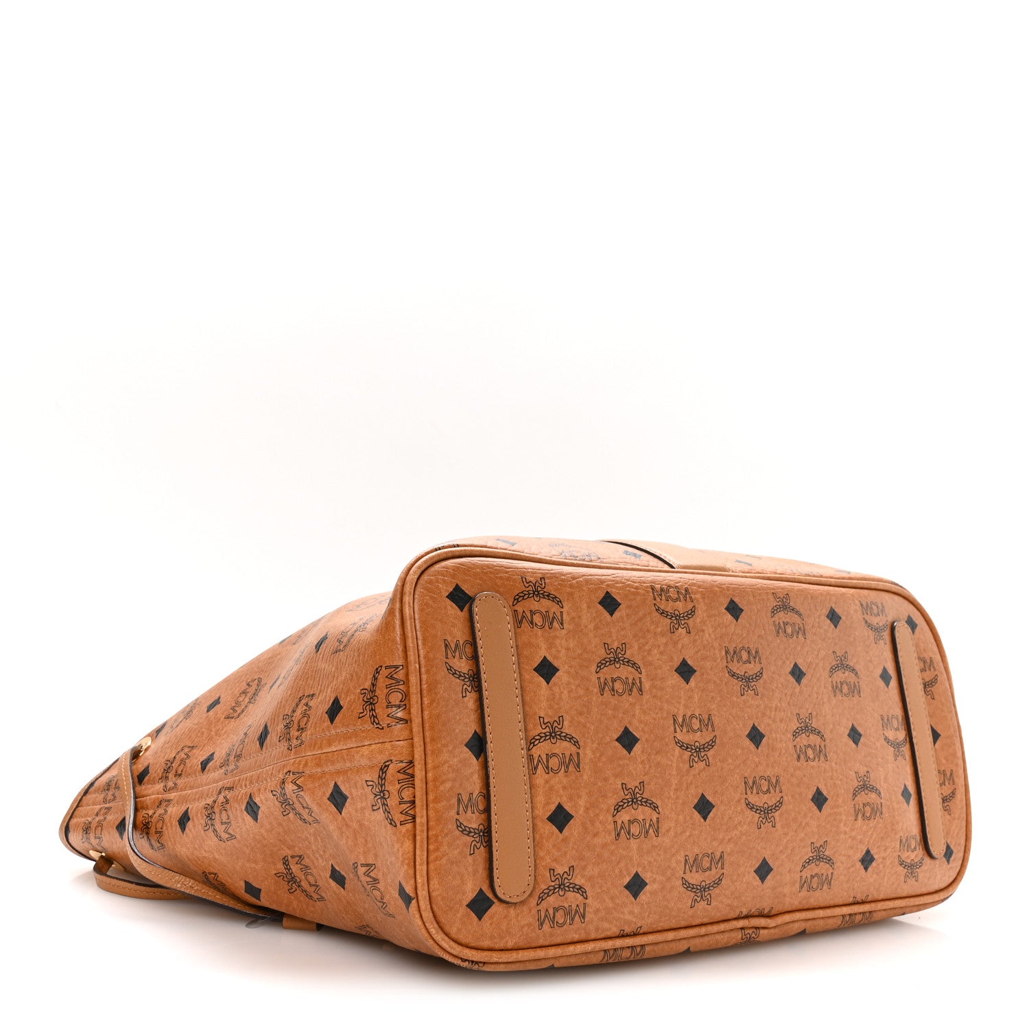 MCM Visetos Medium Liz Reversible Shopper Tote Cognac 7 of 17