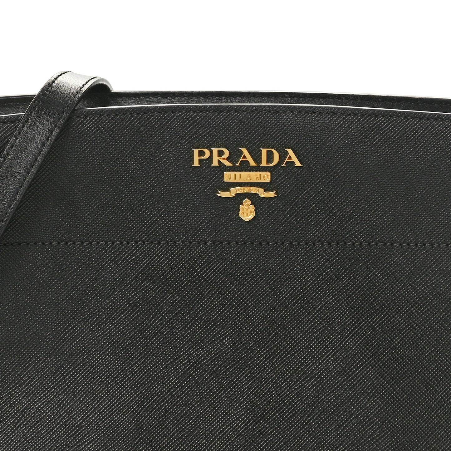 Saffiano City Calfskin Esplanade Crossbody Bag Black
