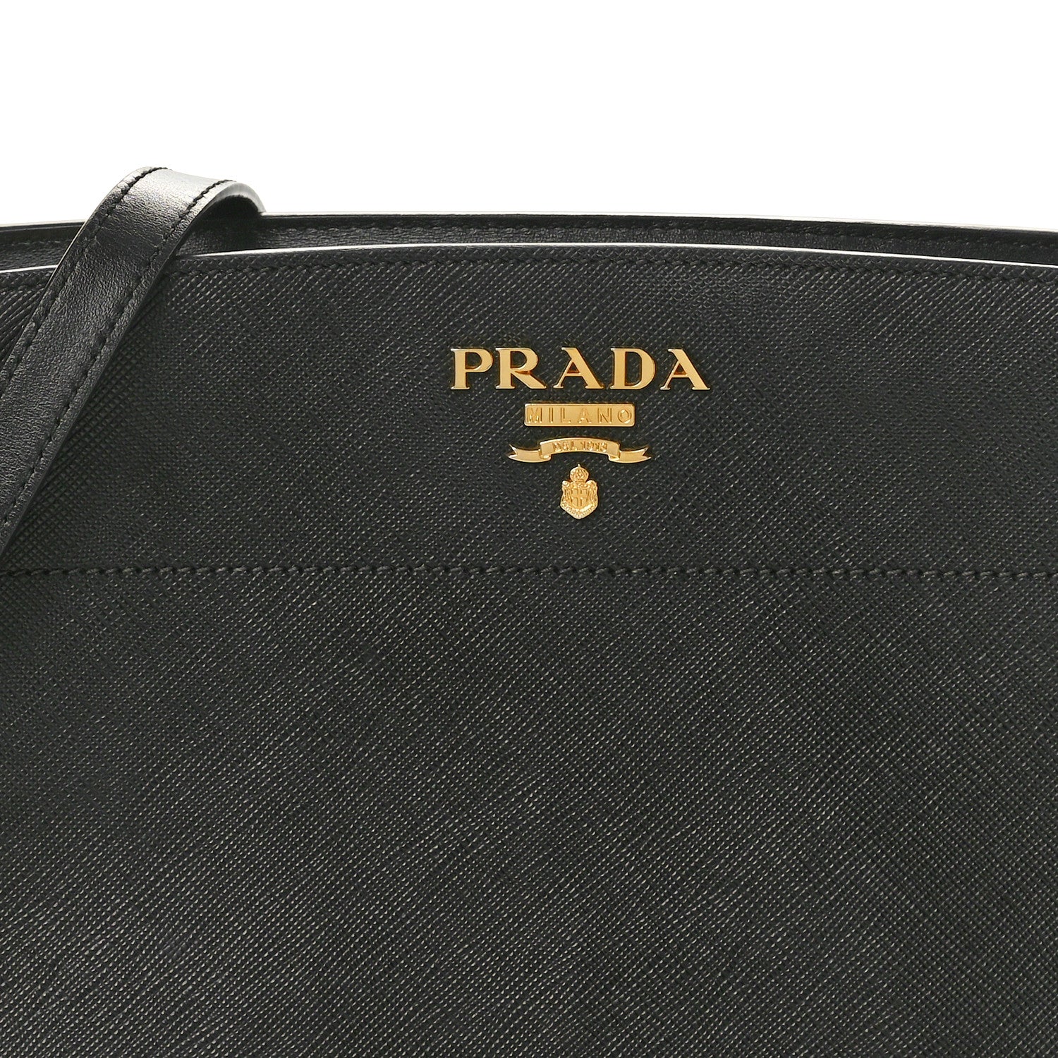 Prada Saffiano City Calfskin Esplanade Crossbody Bag Black 7 of 9