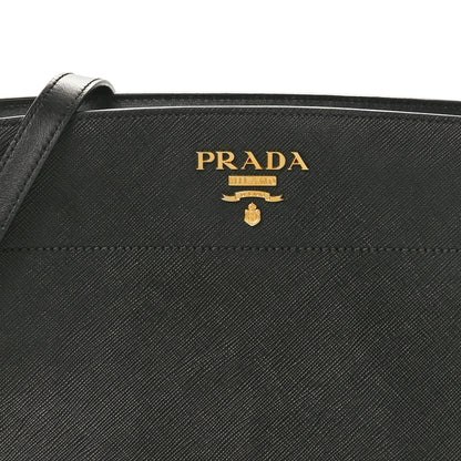 Prada Saffiano City Calfskin Esplanade Crossbody Bag Black 7 of 9