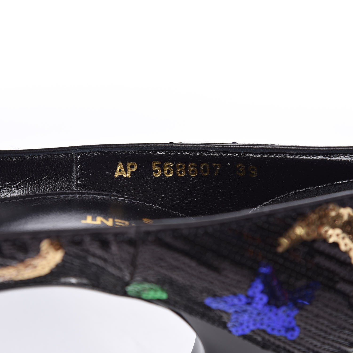 Saint Laurent Sequin Palace 105 Pumps 39 Black 8 of 9