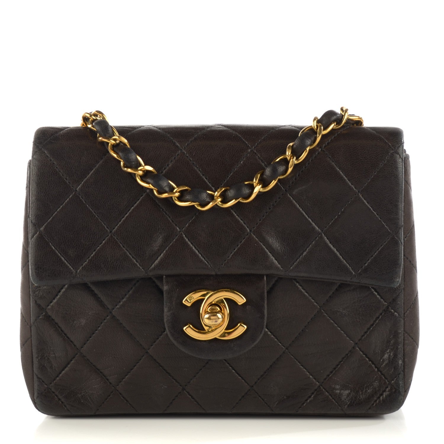 Chanel Lambskin Quilted Mini Square Flap Brown 1 of 11