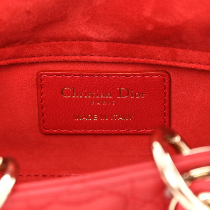 Christian Dior Lambskin Cannage Dioramour Micro Lady D-Joy Red 6 of 12