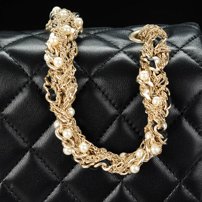 Chanel Lambskin Quilted Medium Westminster Pearl Flap Black 8 of 8