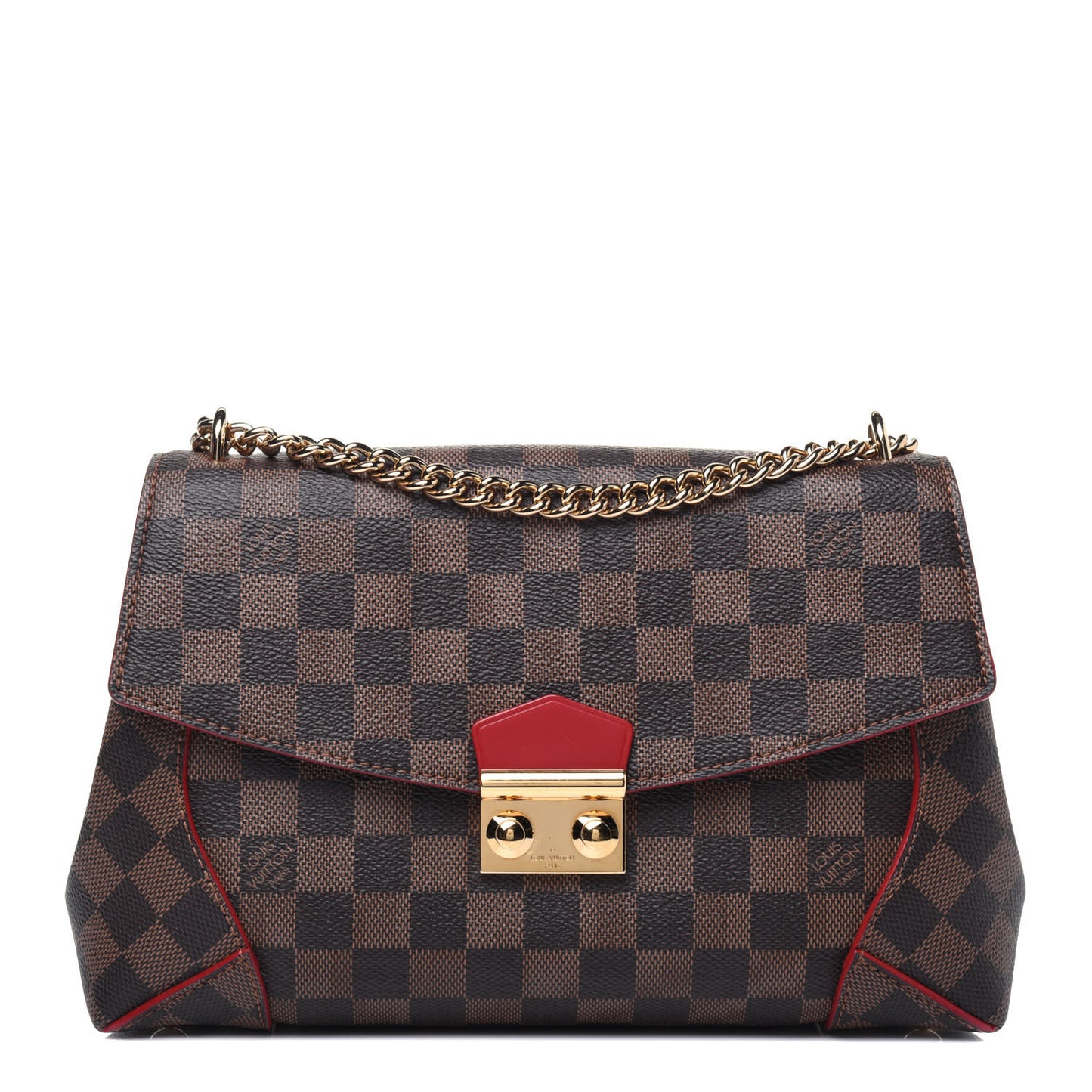 Damier Ebene Caissa Clutch Cherry