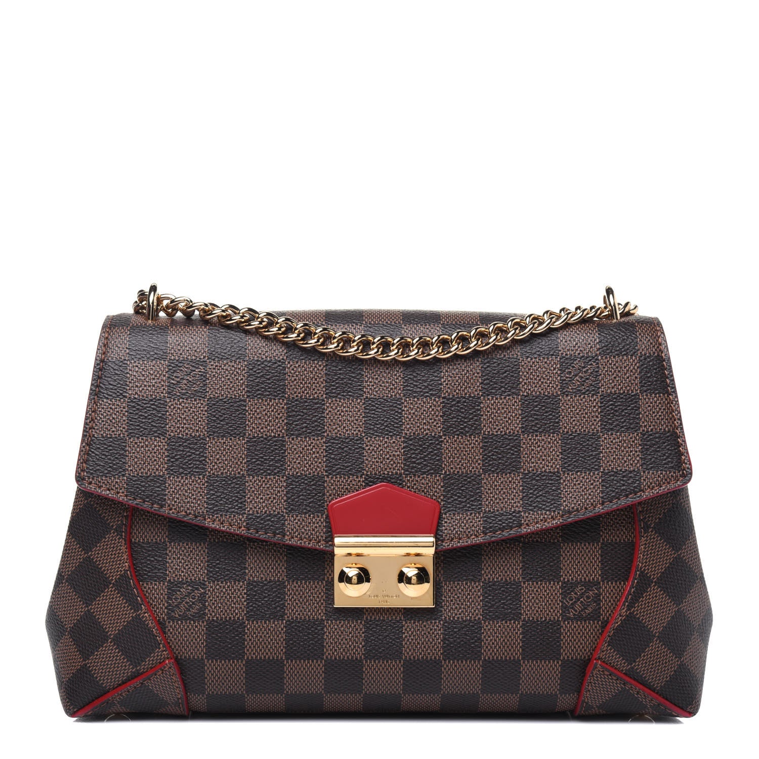 Louis Vuitton Damier Ebene Caissa Clutch Cherry 1 of 17