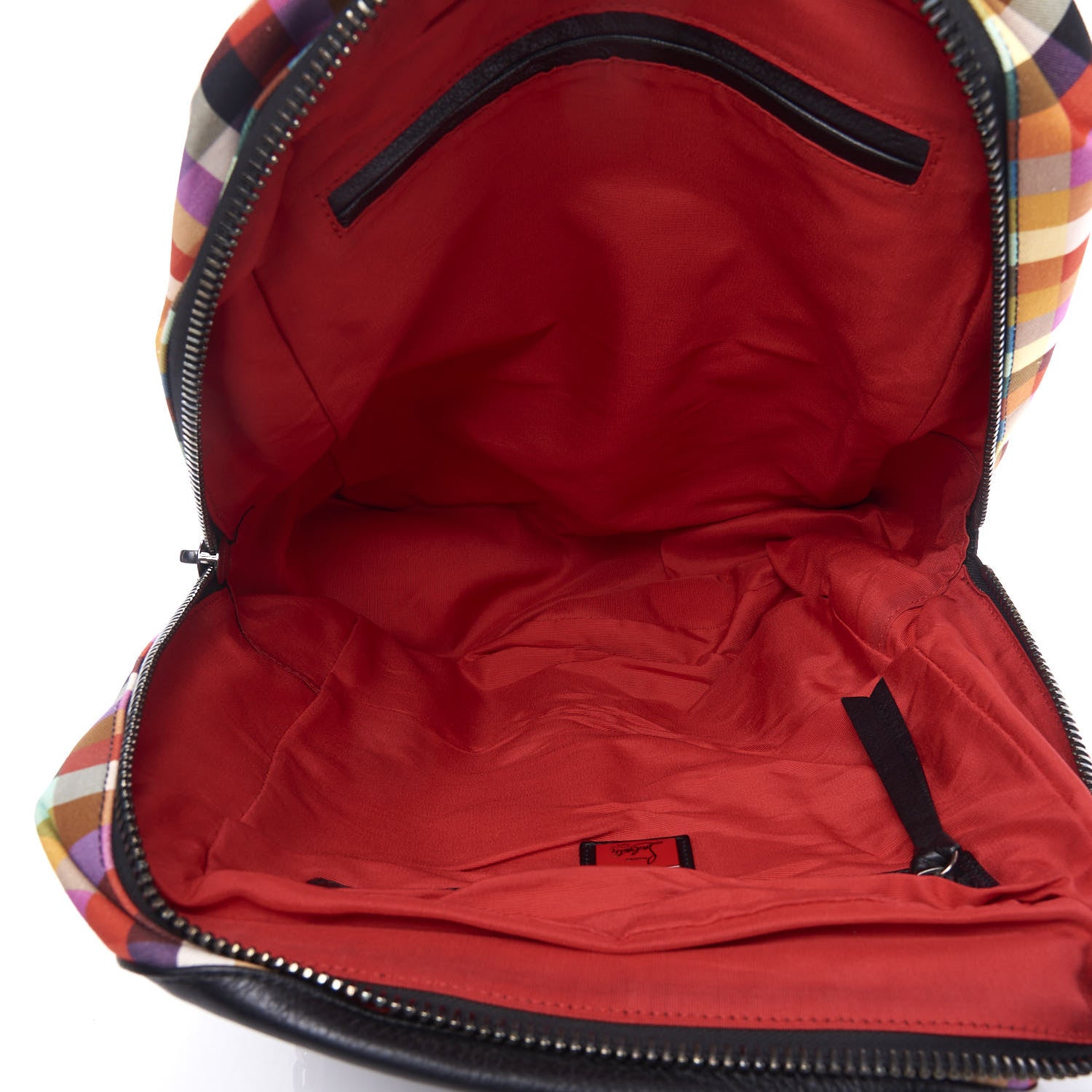 Christian Louboutin Nylon Carreaux Calfskin Aliosha Backpack Black Multicolor 4 of 11