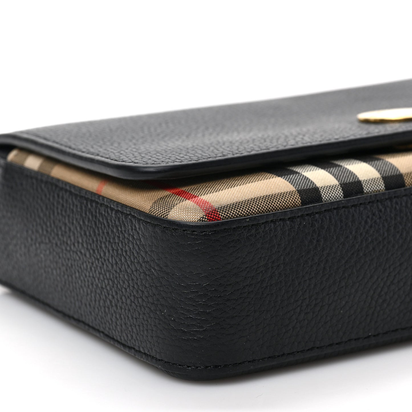 Grainy Calfskin Vintage Check Hampshire Crossbody Black