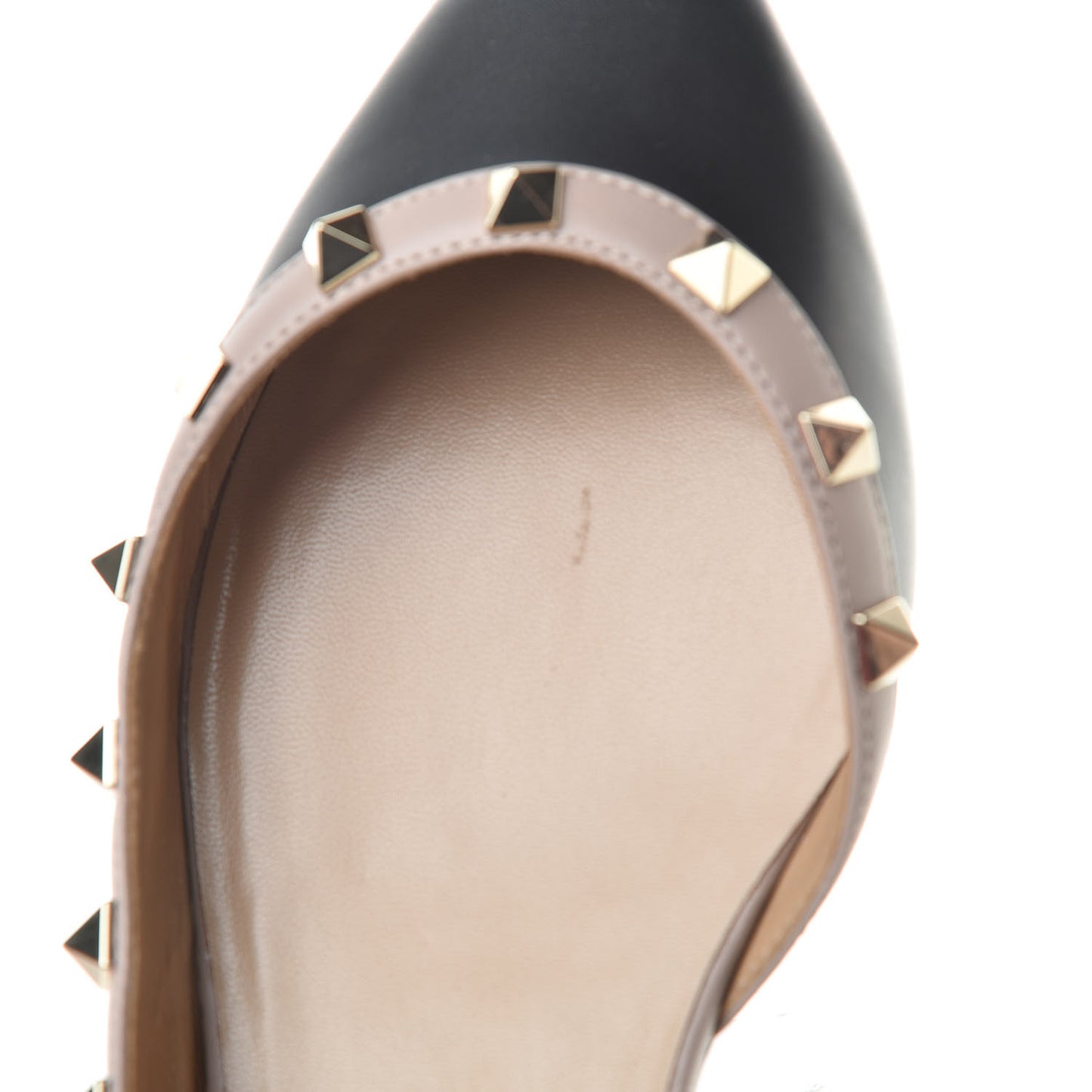 Nappa Rockstud Slingback Flats 37 Black Poudre