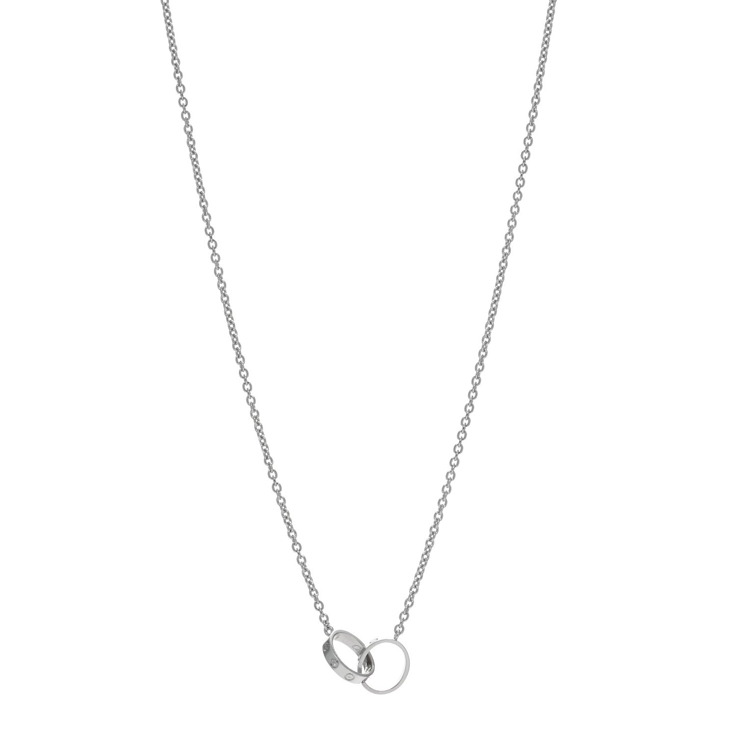 18K White Gold Interlocking LOVE Necklace