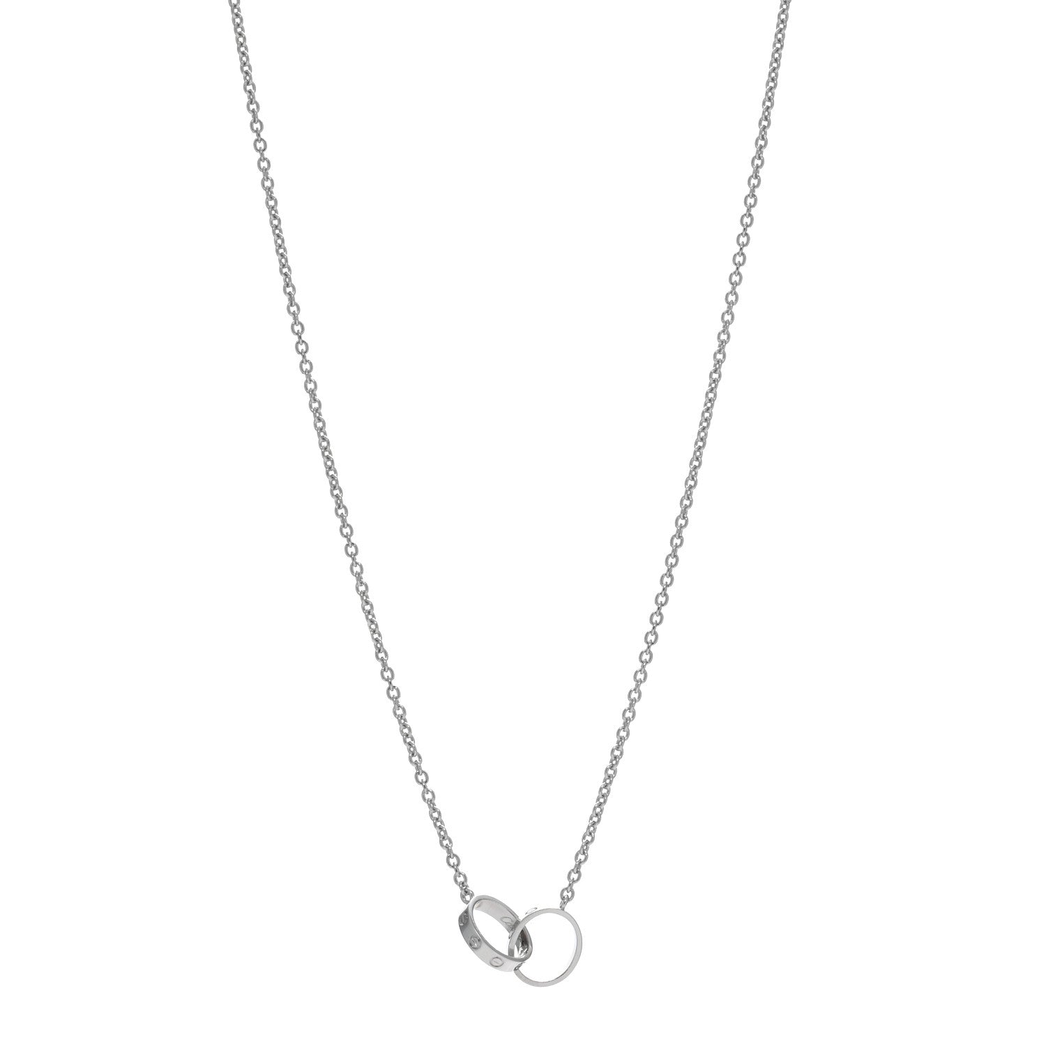 Cartier 18K White Gold Interlocking LOVE Necklace 1 of 5