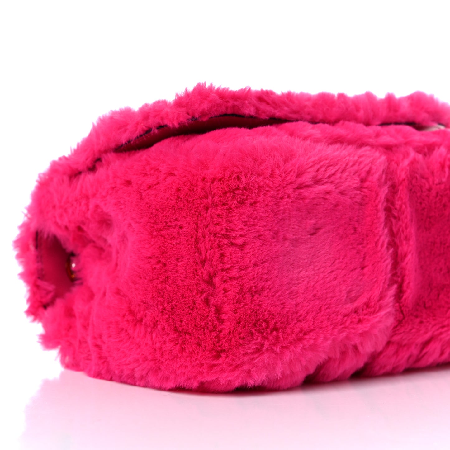 Faux Fur Quilted Virtus Shoulder Bag Fuxia
