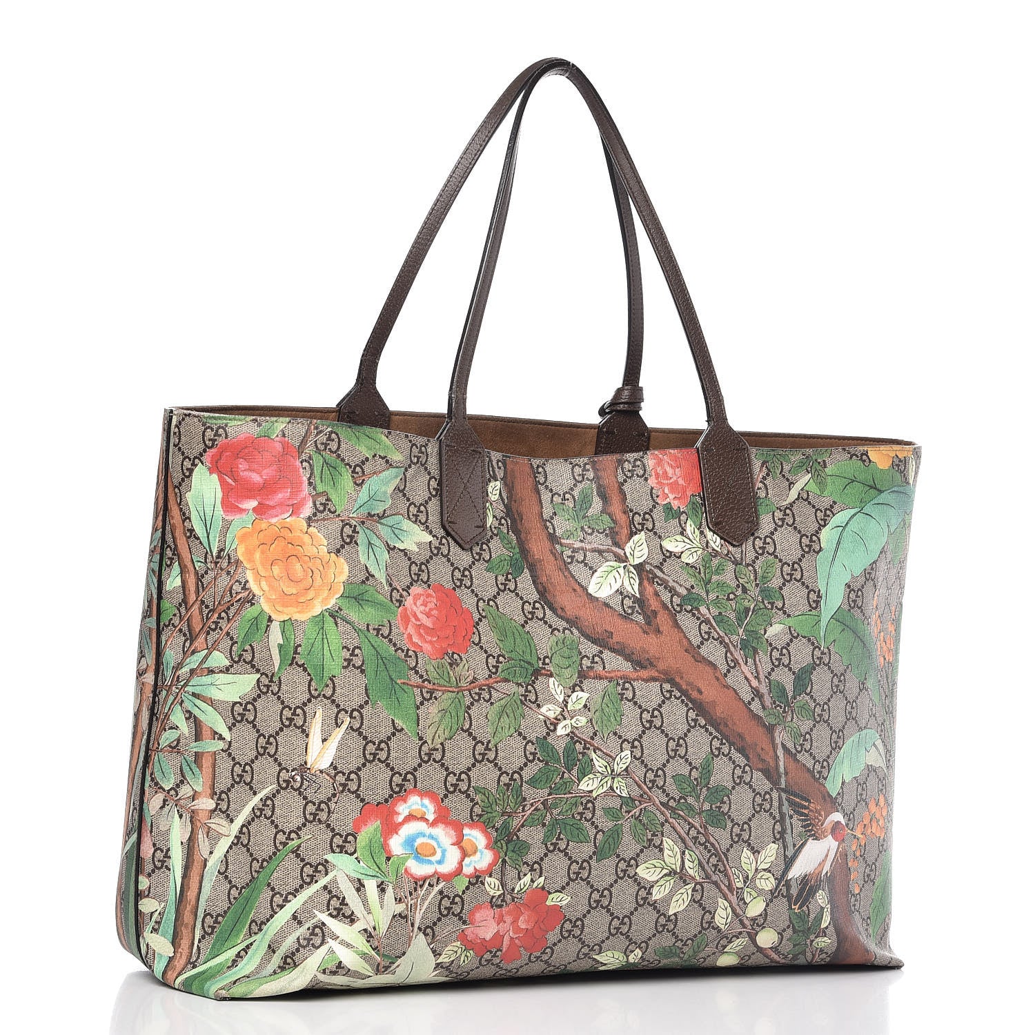 Gucci GG Supreme Monogram Tian Large Shopping Tote Beige Multicolor New Acero 3 of 17