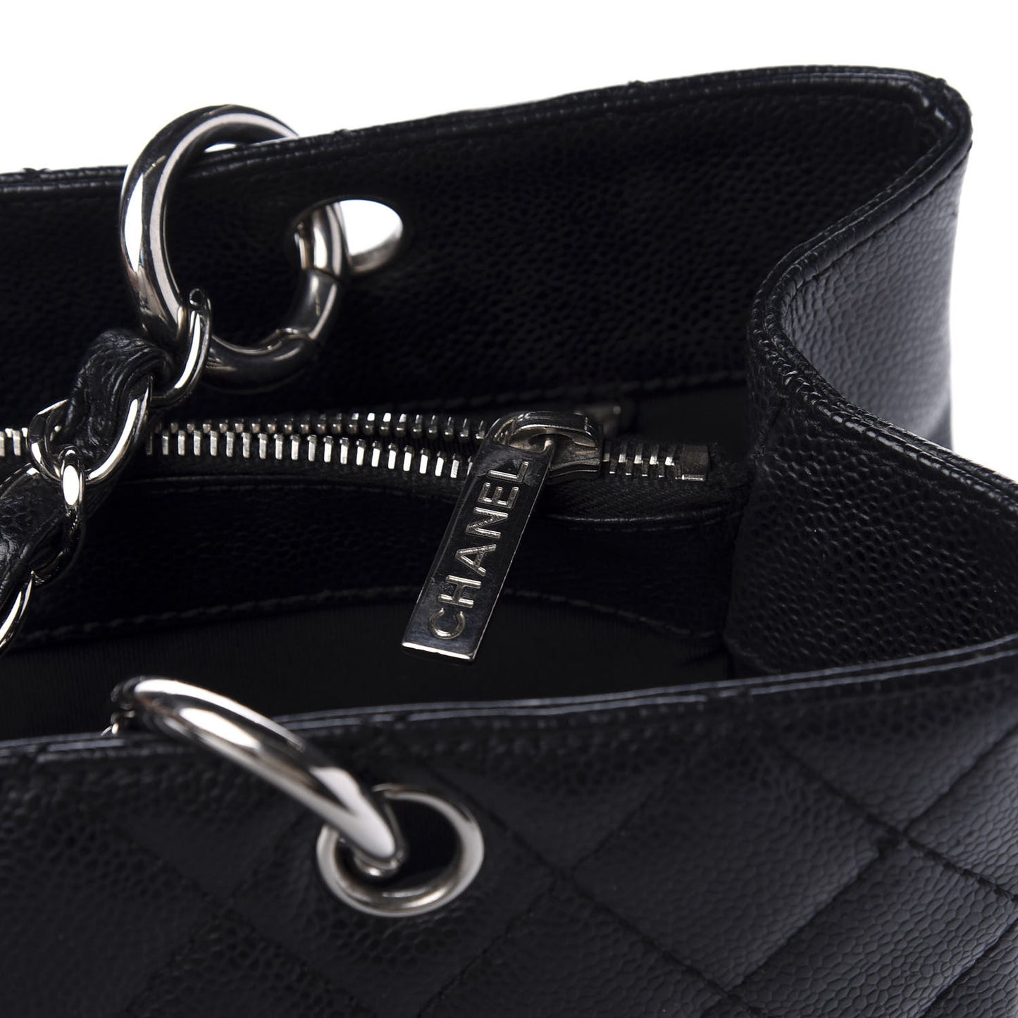 Caviar Quilted Grand Shopping Tote GST Black