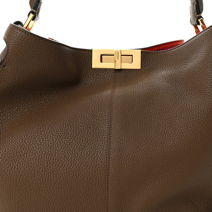 Fendi Cuoio Romano Selleria Bi-Color Large Peekaboo X-Lite Fango Papavero Fuxia 7 of 9
