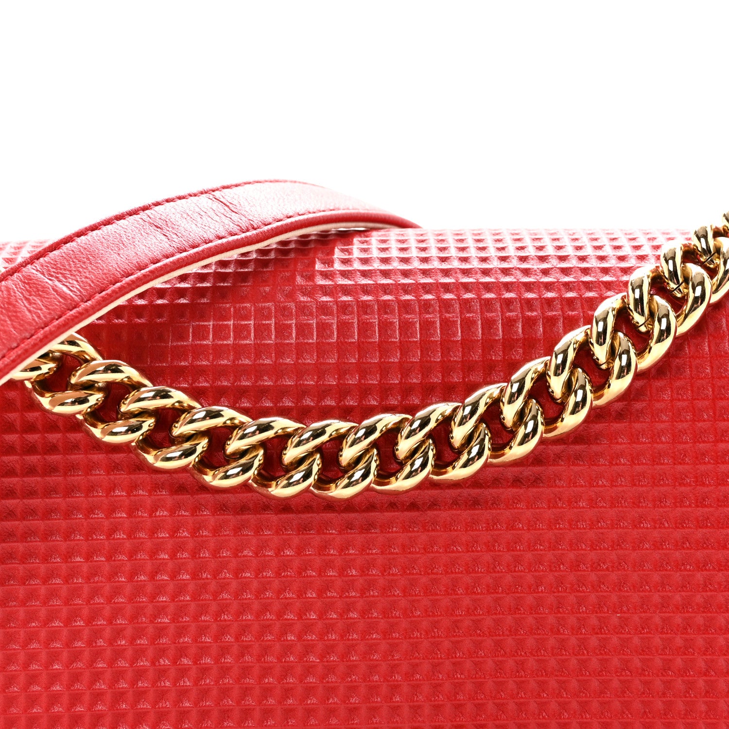 Chanel Lambskin Embossed Medium Boy Cube Flap Red 8 of 10