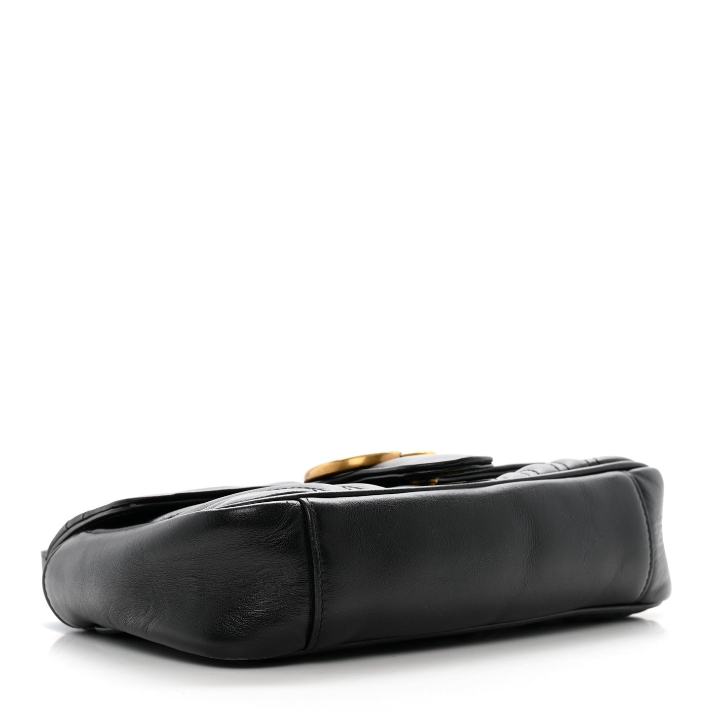 Calfskin Matelasse Mini GG Marmont Shoulder Bag Black