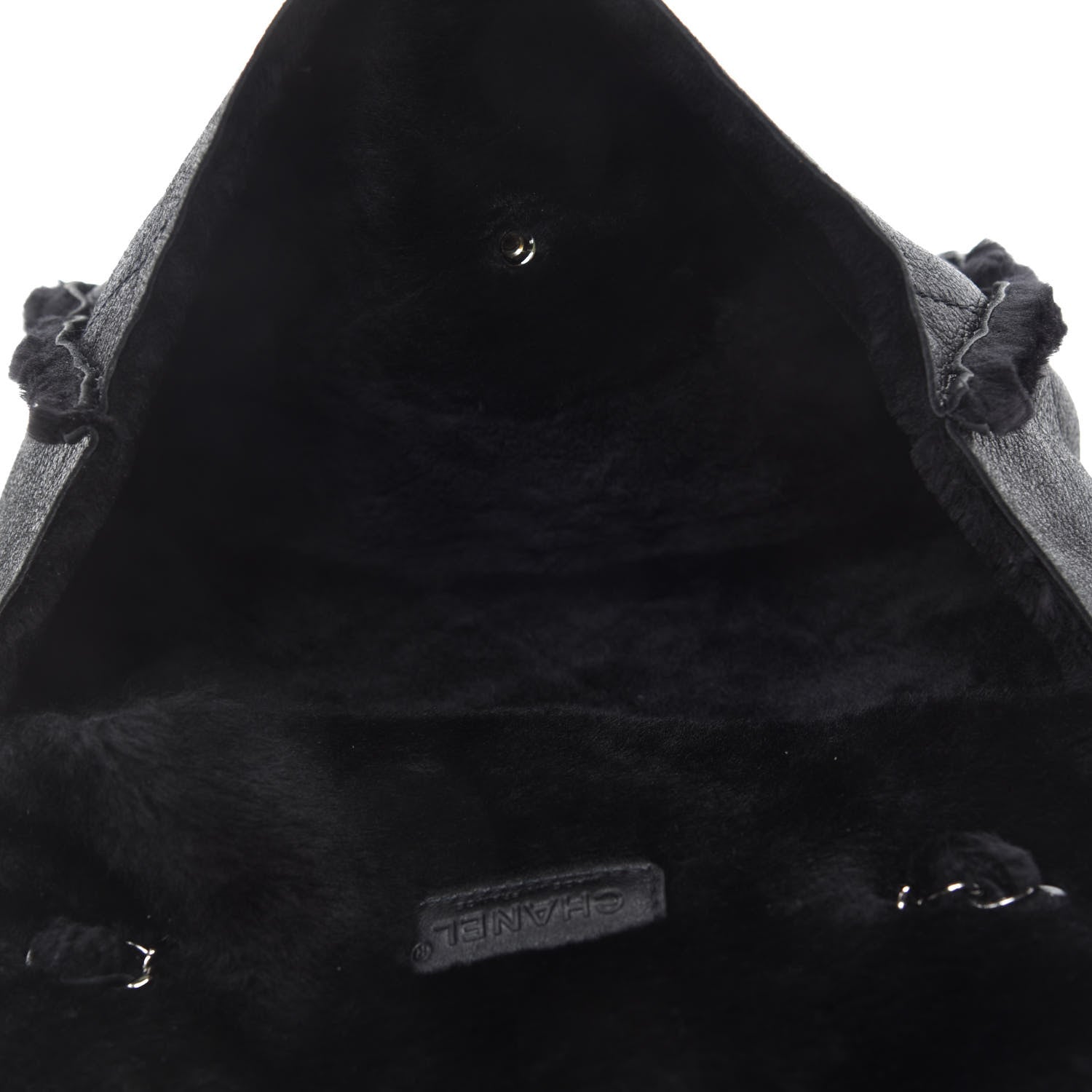 Chanel Shearling Quilted Medium Single Flap Black 5 of 10
