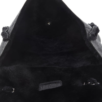 Chanel Shearling Quilted Medium Single Flap Black 5 of 10