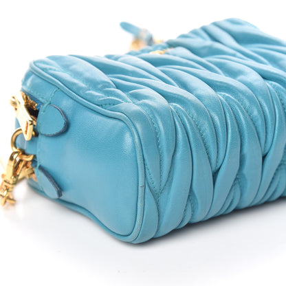Miu Miu Nappa Matelasse Double Zip Chain Mini Shoulder Bag Blue 9 of 10