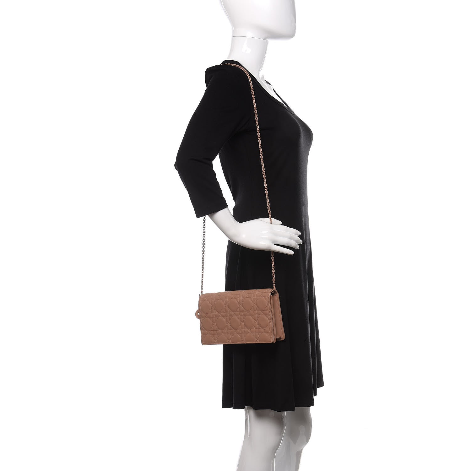 Christian Dior Ultra Matte Calfskin Cannage Lady Dior Clutch Fard 2 of 11