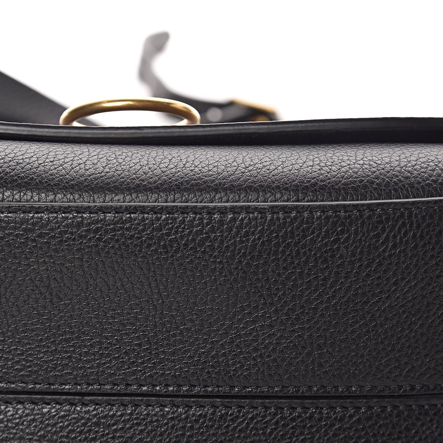Small Classic Grain Calfskin Amberley Satchel Black