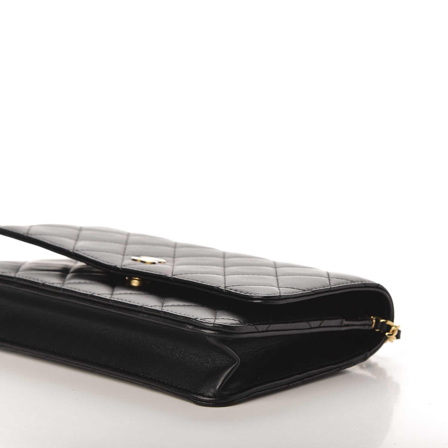 Chanel Lambskin Quilted Wallet On Chain WOC Black 10 of 12