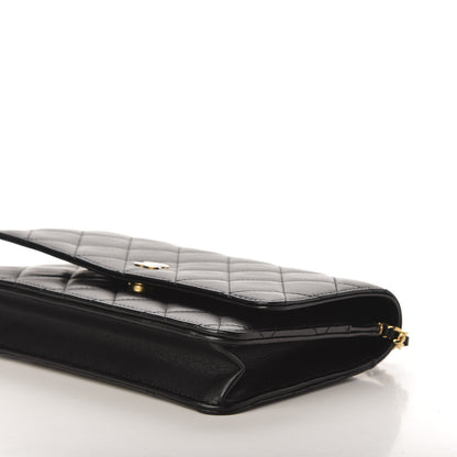 Chanel Lambskin Quilted Wallet On Chain WOC Black 10 of 12
