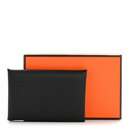 Hermes Epsom Calvi Card Case Black 8 of 8