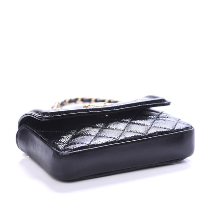 Chanel Shiny Aged Calfskin Quilted Waist Belt Bag Black 5 of 12