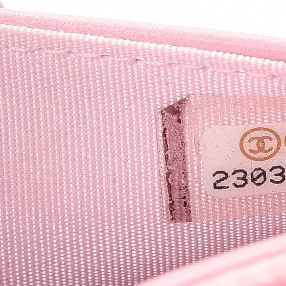 Calfskin Crystal Studded Boy Wallet On Chain WOC Pink