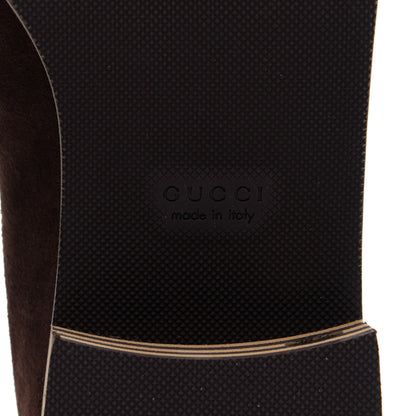 Gucci Velvet GG Monogram Thompson Derby Loafers 38.5 Vintage Cocoa Brown 9 of 14