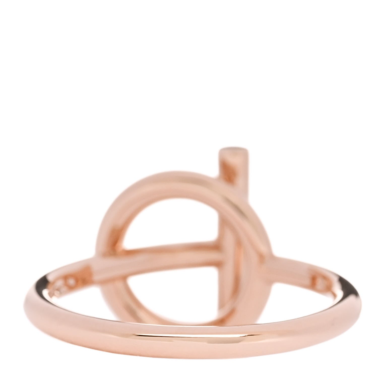 Hermes 18K Rose Gold Diamond PM Echappee Ring 54 7 4 of 6