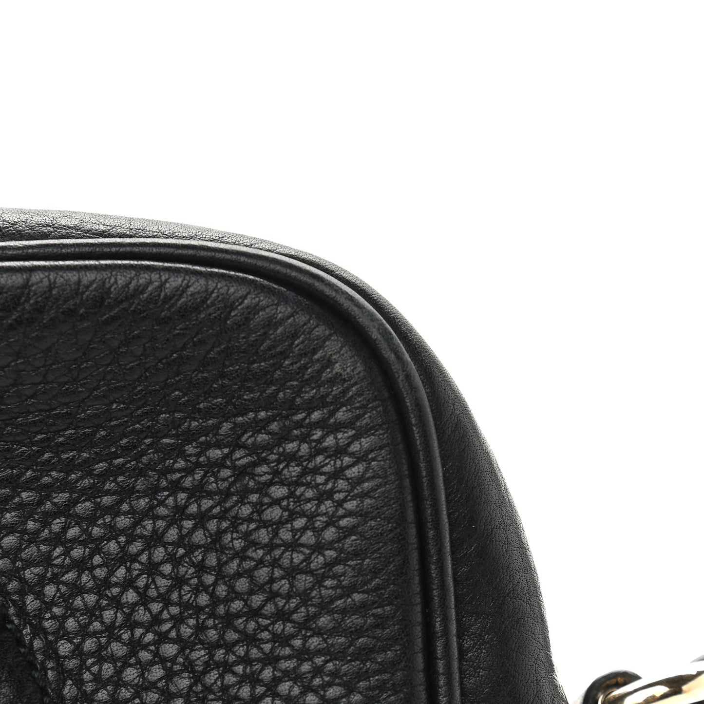 Pebbled Calfskin Small Soho Disco Bag Black