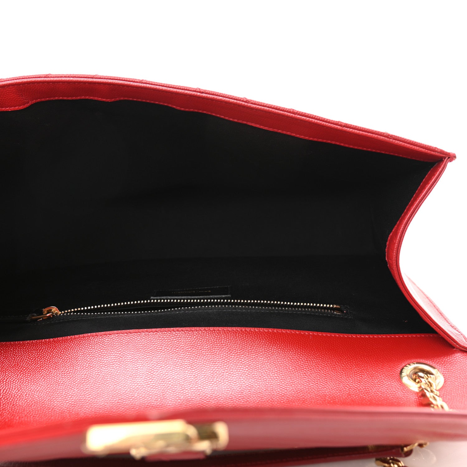 Saint Laurent Grain De Poudre Matelasse Chevron Large Monogram Satchel Lipstick Red 5 of 12