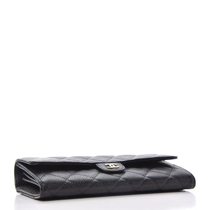 Chanel Caviar Quilted Large Gusset Flap Wallet Black 4 of 12