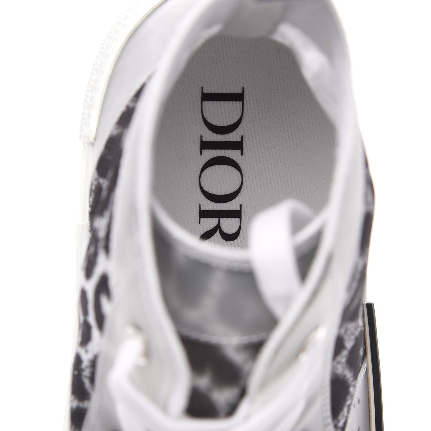 Canvas Leopard Print Mens B23 High Top Sneakers 46 White