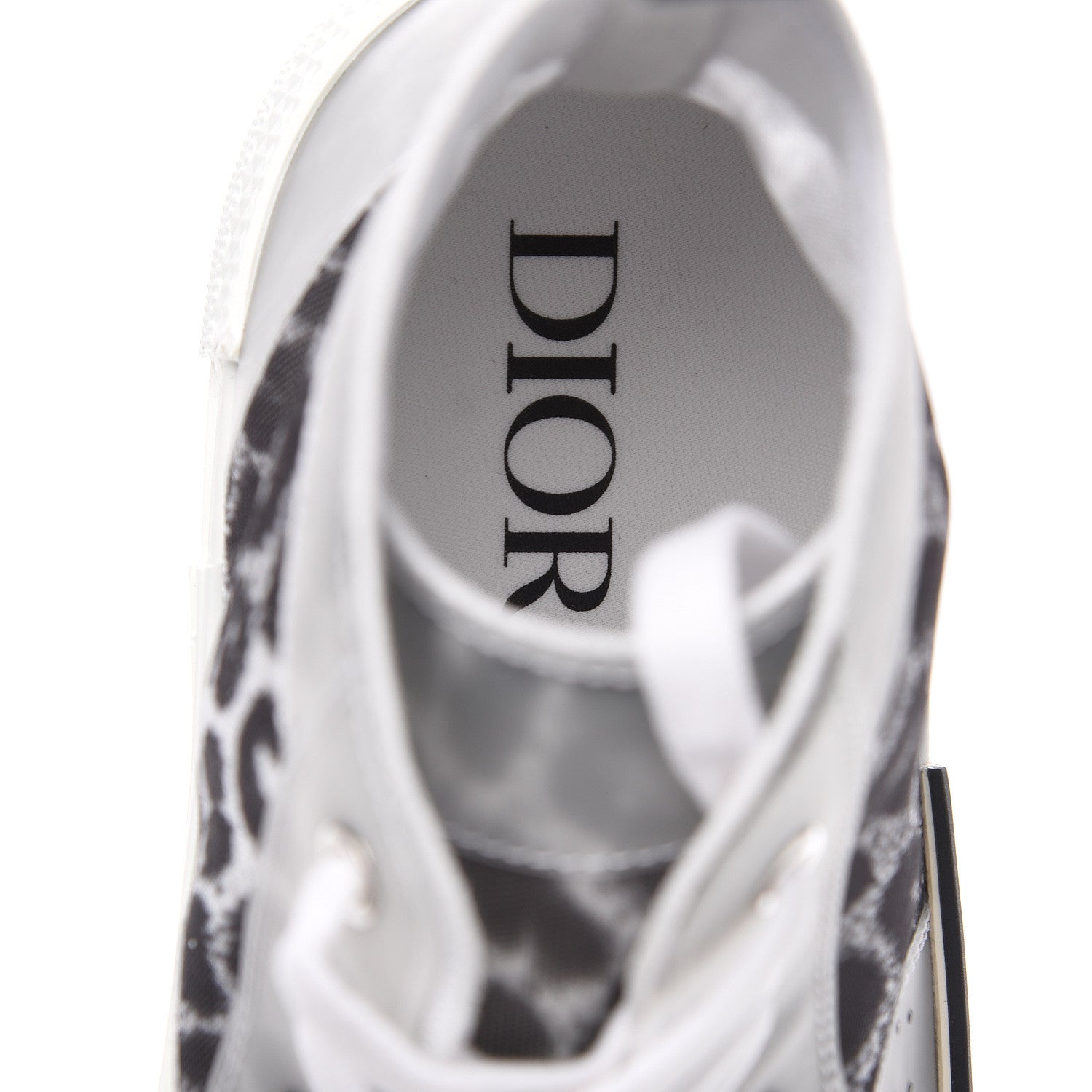 Christian Dior Canvas Leopard Print Mens B23 High Top Sneakers 46 White 7 of 9