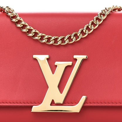 Louis Vuitton Calfskin Chain Louise MM Red 7 of 9