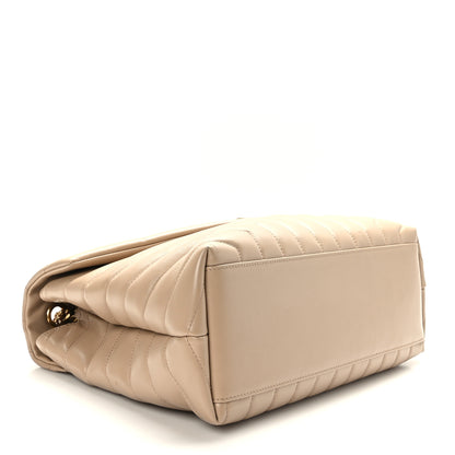 Saint Laurent Calfskin Y Quilted Monogram Medium Loulou Chain Satchel Dark Beige 4 of 9
