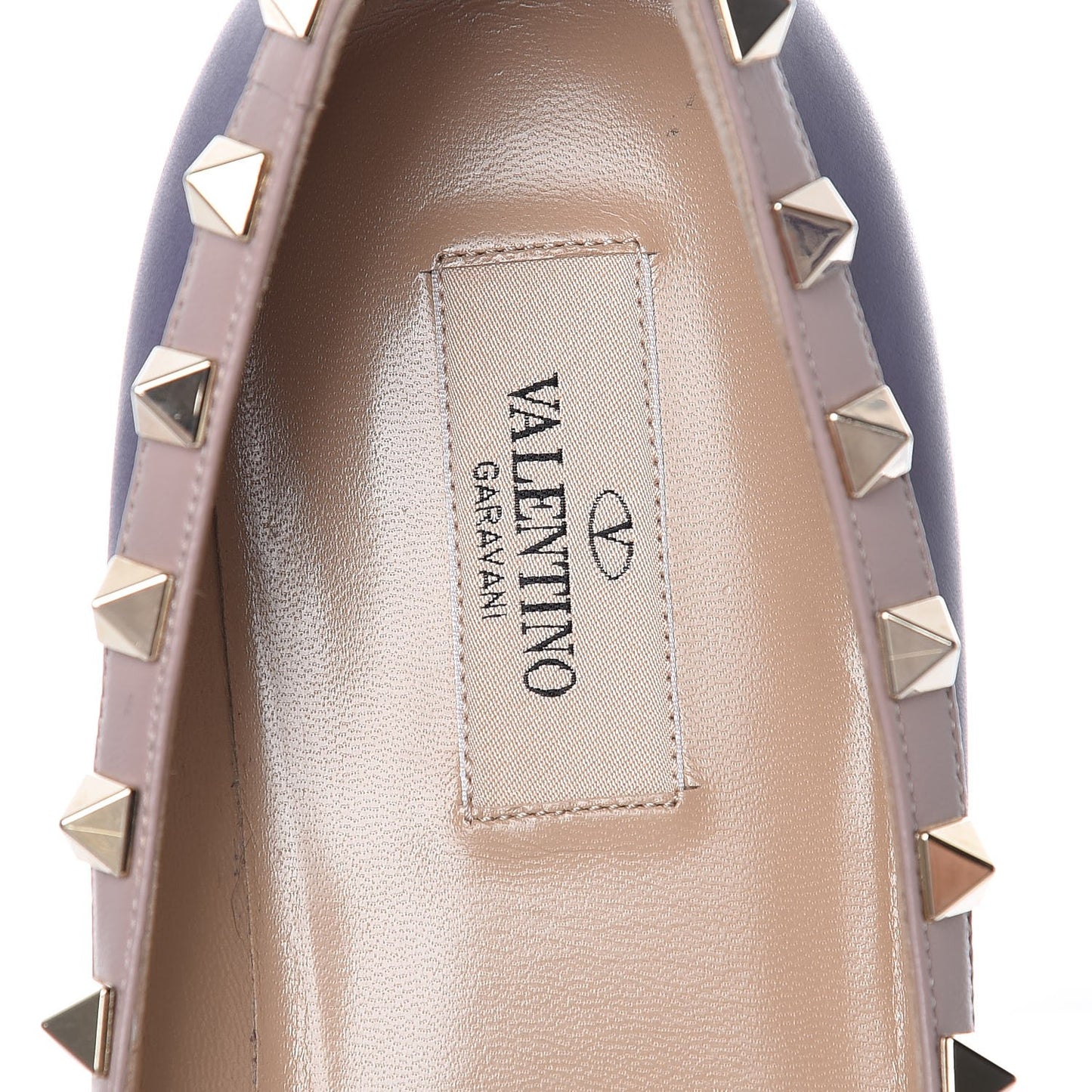 Calfskin Rockstud Ballerina Flats 39.5 Purple Poudre