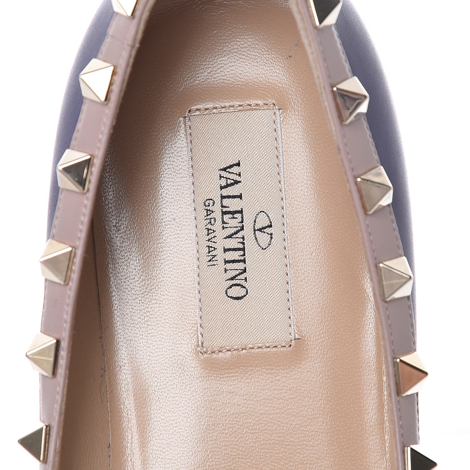 Valentino Garavani Calfskin Rockstud Ballerina Flats 39.5 Purple Poudre 7 of 9