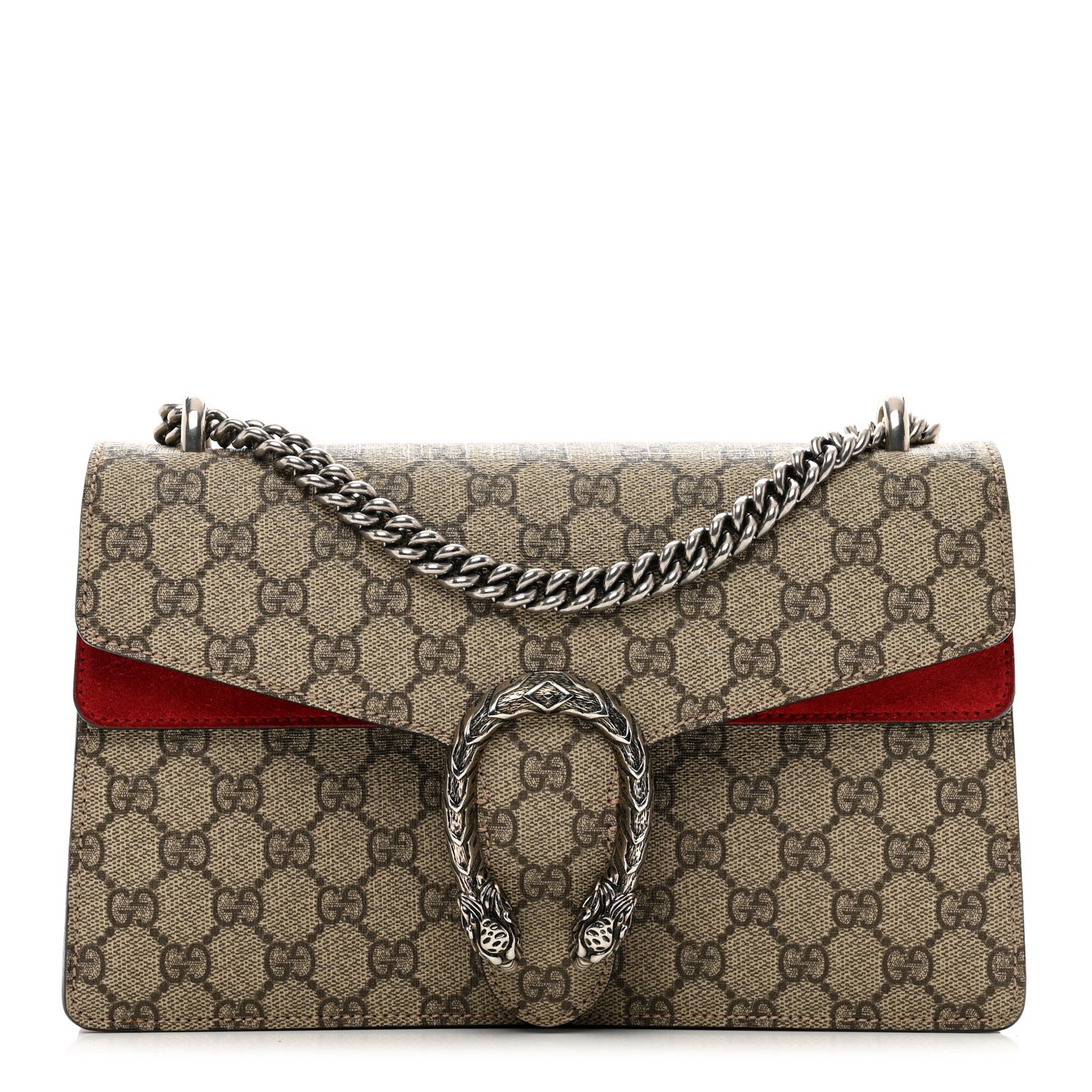 Gucci GG Supreme Monogram Small Dionysus Shoulder Bag Vulcanic Red 1 of 12