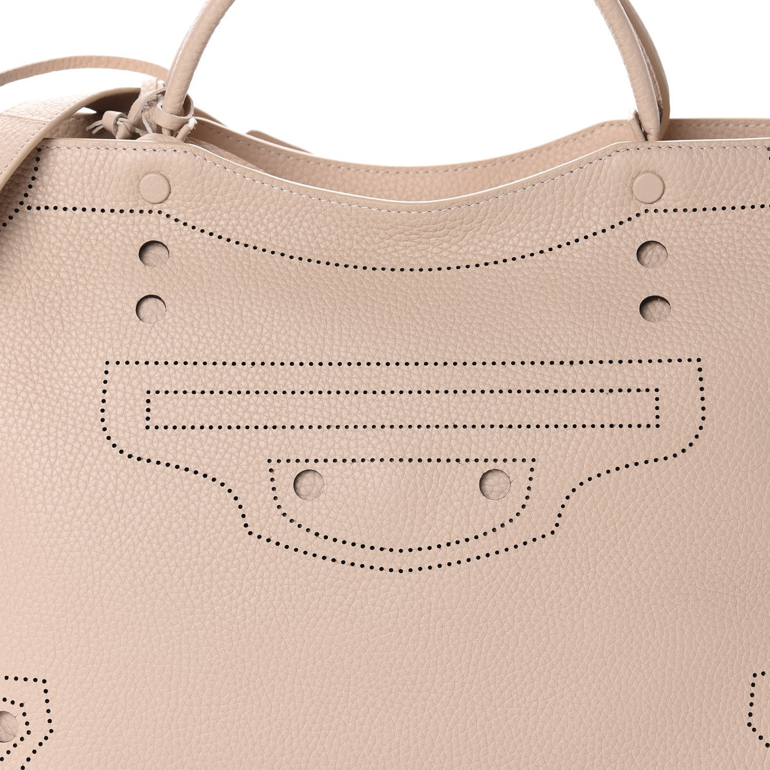 Balenciaga Veau Grana Perforated Blackout Hardware City Beige Poudre 10 of 10