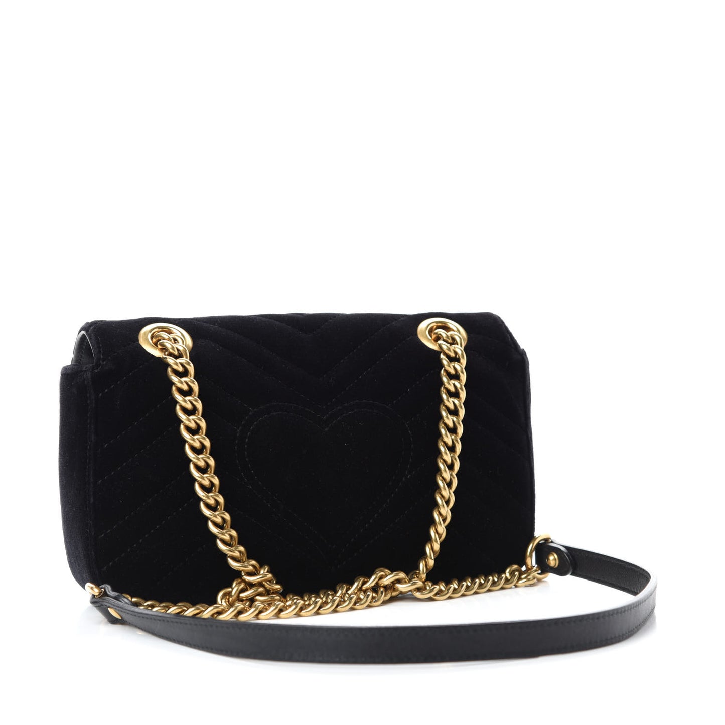 Velvet Matelasse Mini GG Marmont Shoulder Bag Black